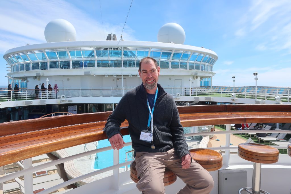 Man holidaying on a cruise ship